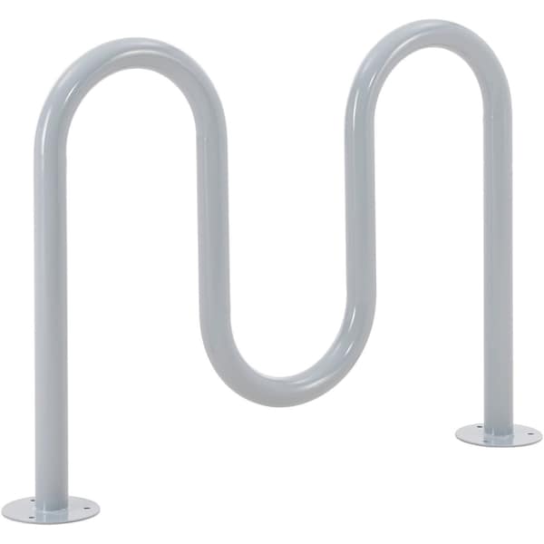 Global Industrial Deluxe Wave Bike Rack, 5-Bike Capacity, Flange Mount, Gray 670352GY - main
